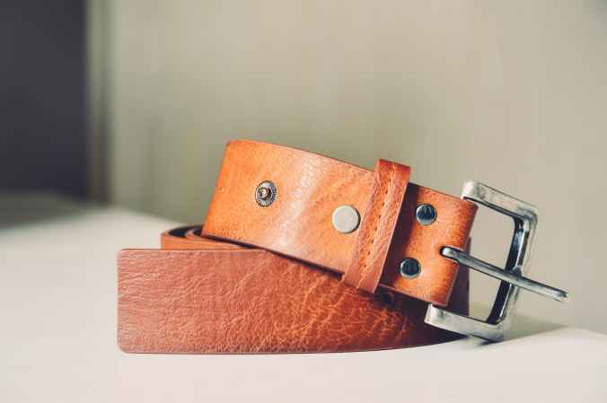 brown leather belt