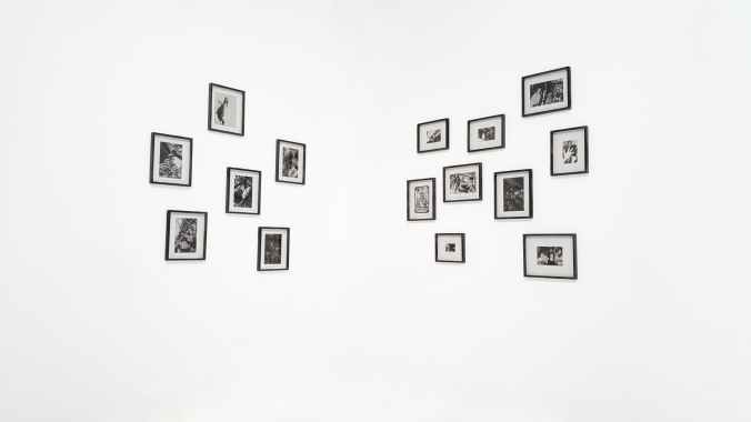 photo frames mounted on walls